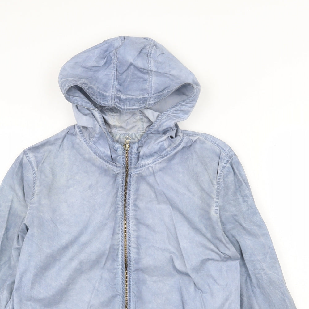 Polorage Womens Blue Geometric Jacket Size S Zip