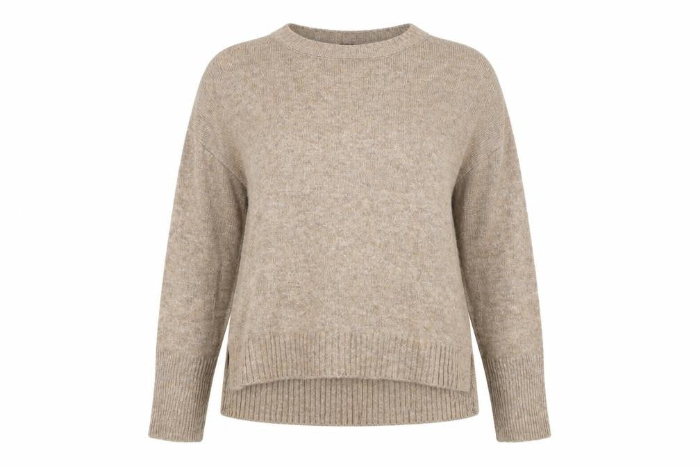 Primark Womens Beige Round Neck Acrylic Pullover Jumper Size S