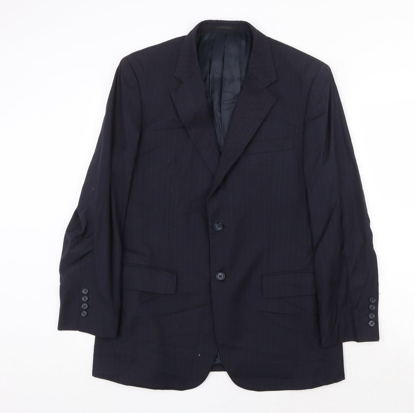 Brook Taverner Mens Blue Polyester Jacket Suit Jacket Size 38 Regular