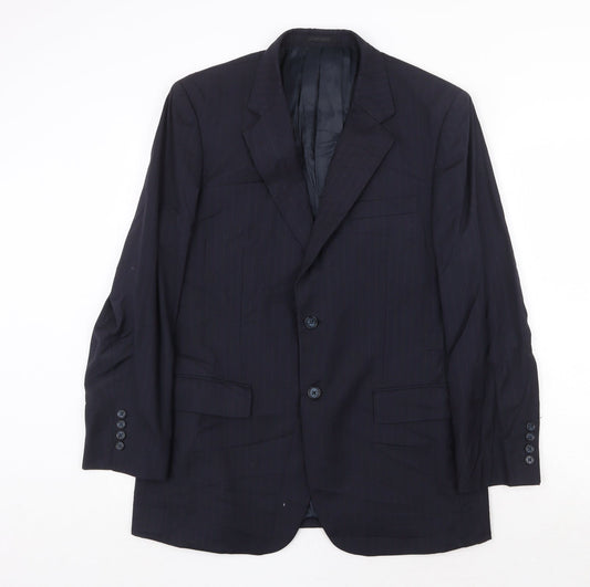 Brook Taverner Mens Blue Polyester Jacket Suit Jacket Size 38 Regular