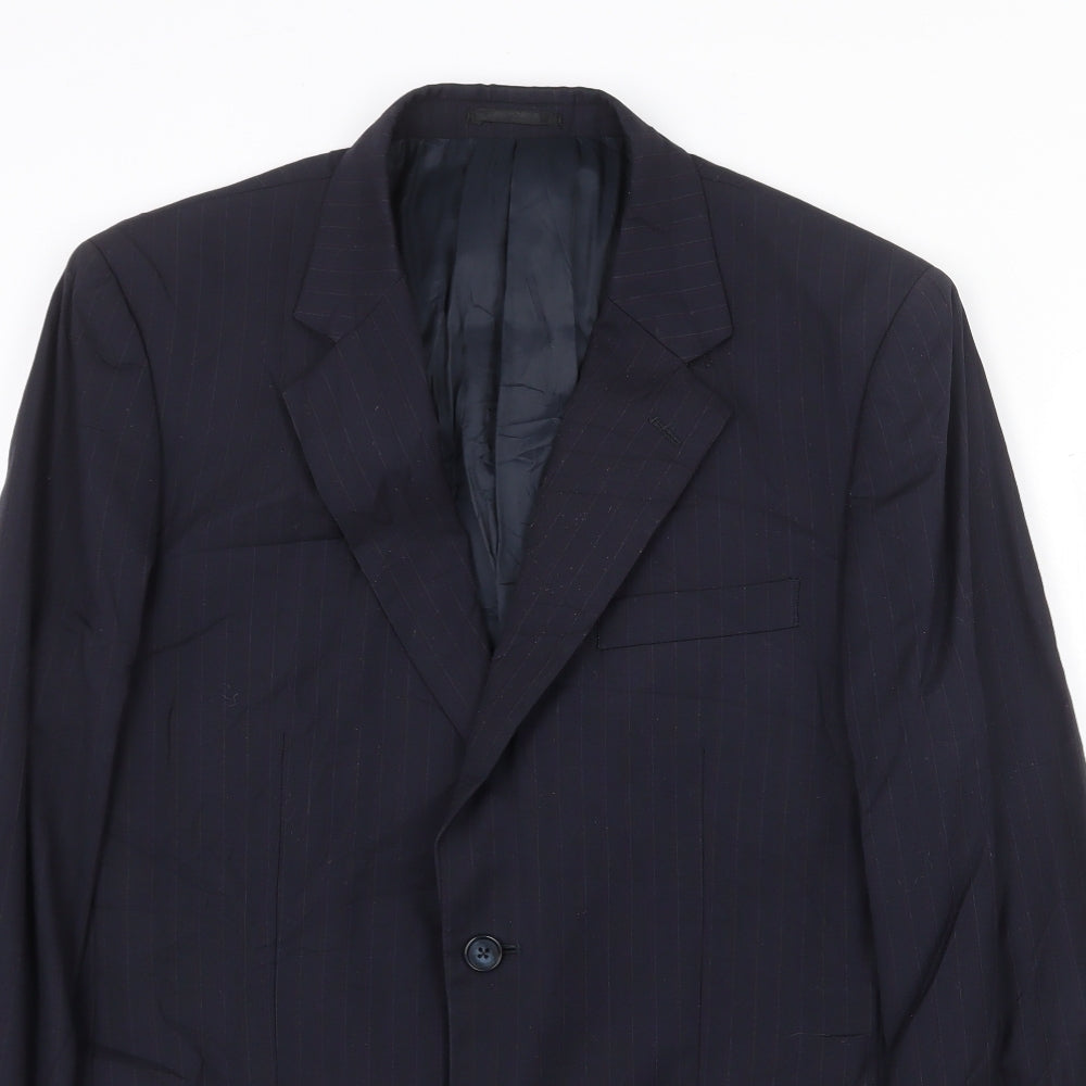 Brook Taverner Mens Blue Polyester Jacket Suit Jacket Size 38 Regular