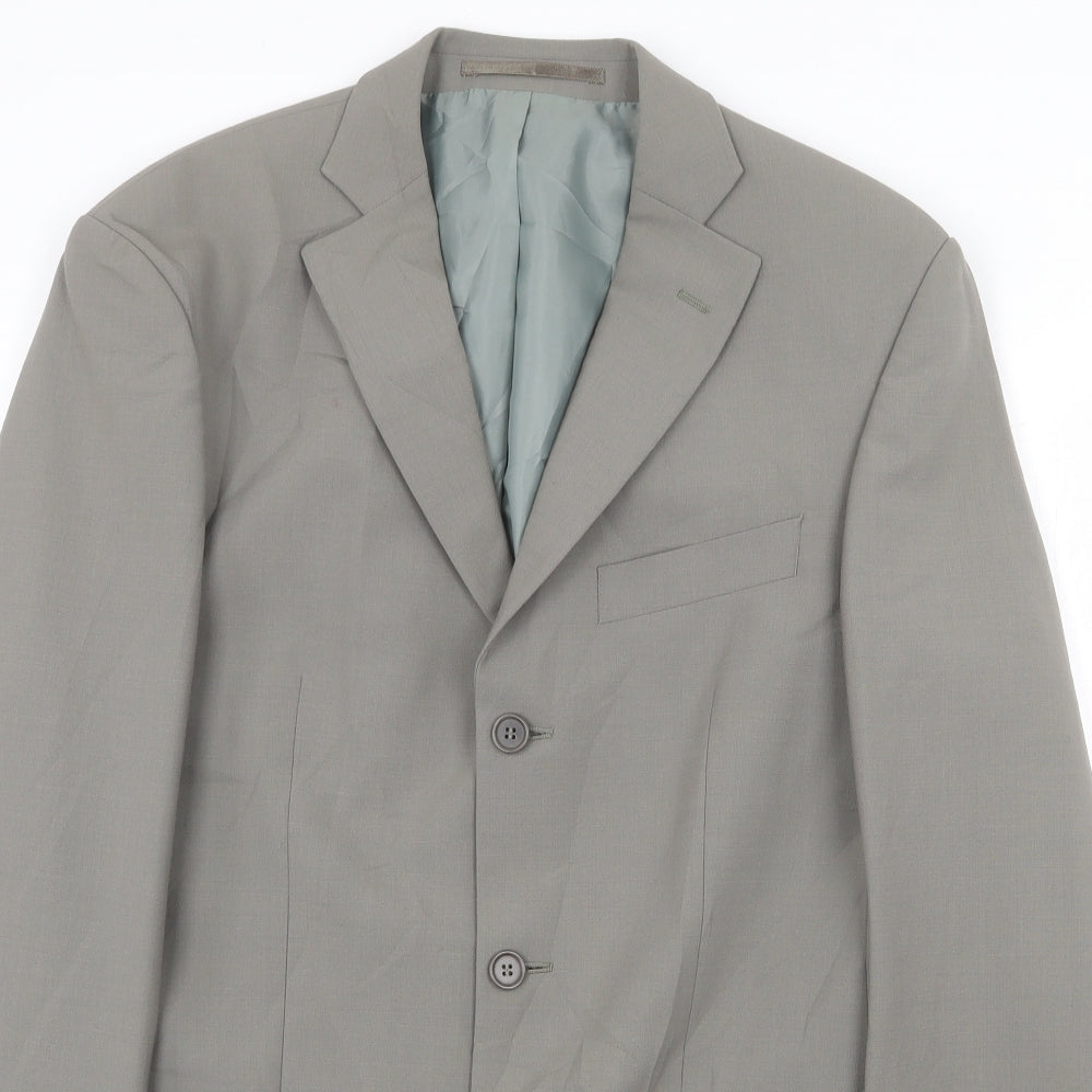 Marks and Spencer Mens Grey Polyester Jacket Suit Jacket Size 38 Regular