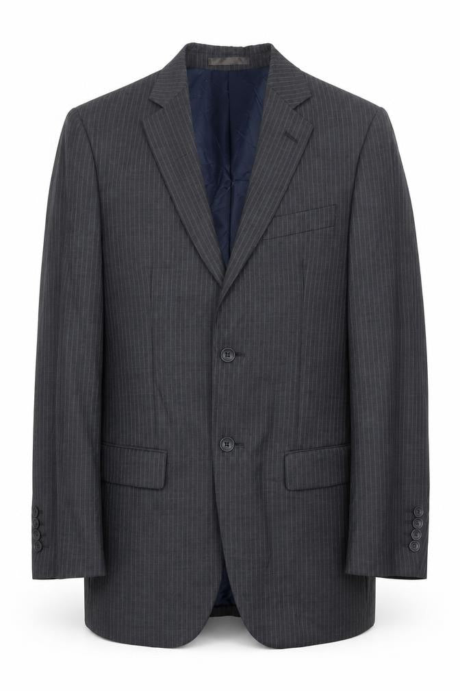 Butler & Webb Mens Grey Striped Wool Jacket Suit Jacket Size 36 Regular