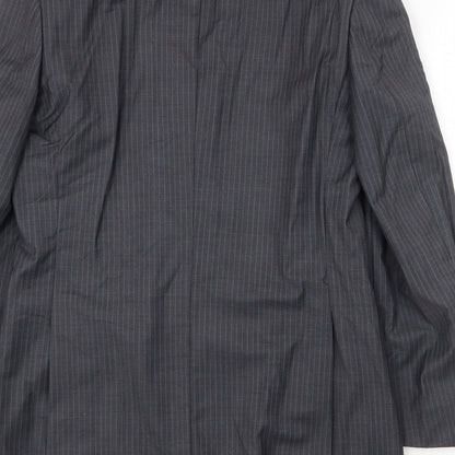 Butler & Webb Mens Grey Striped Wool Jacket Suit Jacket Size 36 Regular
