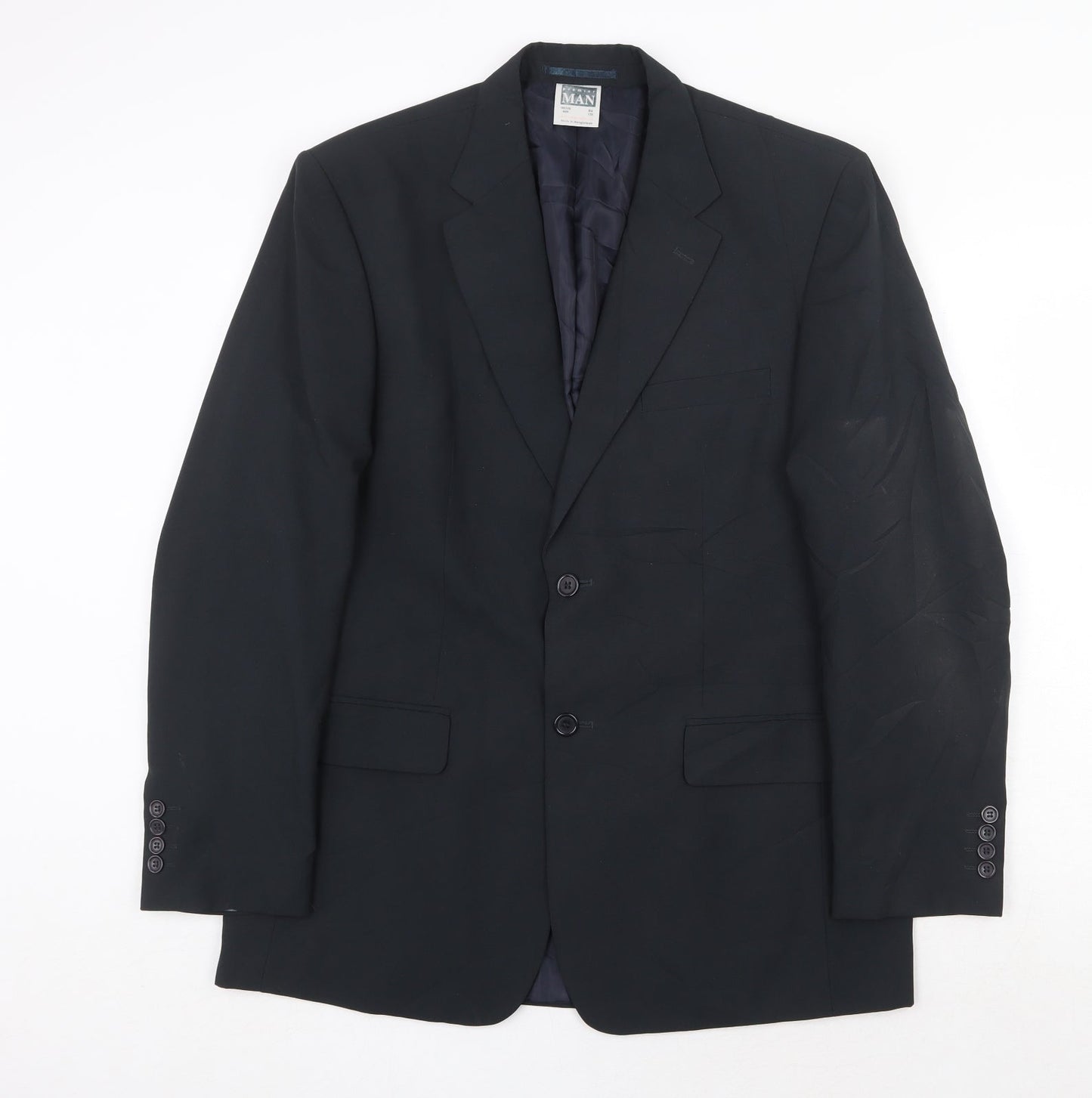 Premier Man Mens Grey Polyester Jacket Suit Jacket Size 40 Regular