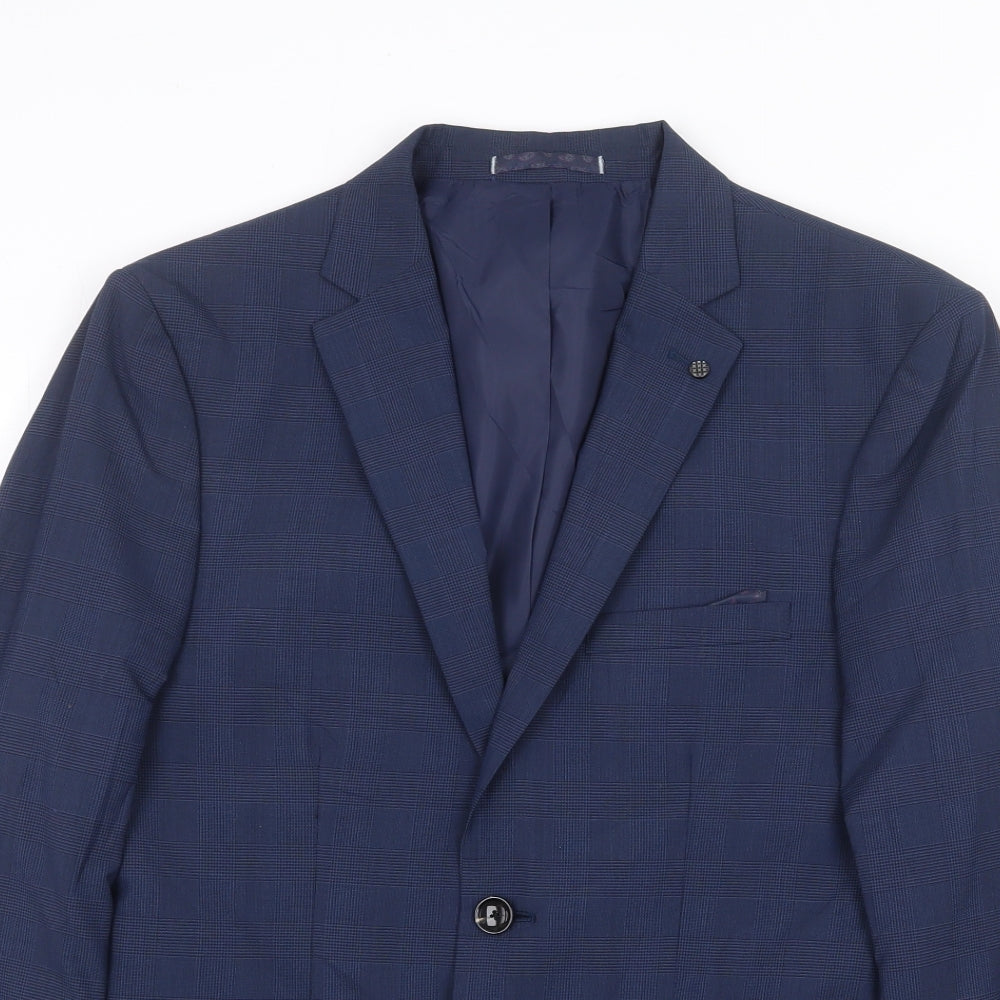 Marks and Spencer Mens Blue Polyester Jacket Suit Jacket Size 38 Regular