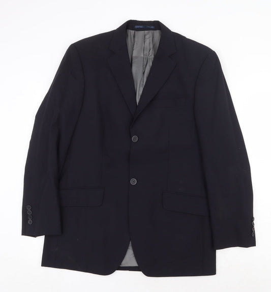 Tom English Mens Blue Wool Jacket Suit Jacket Size 38 Regular