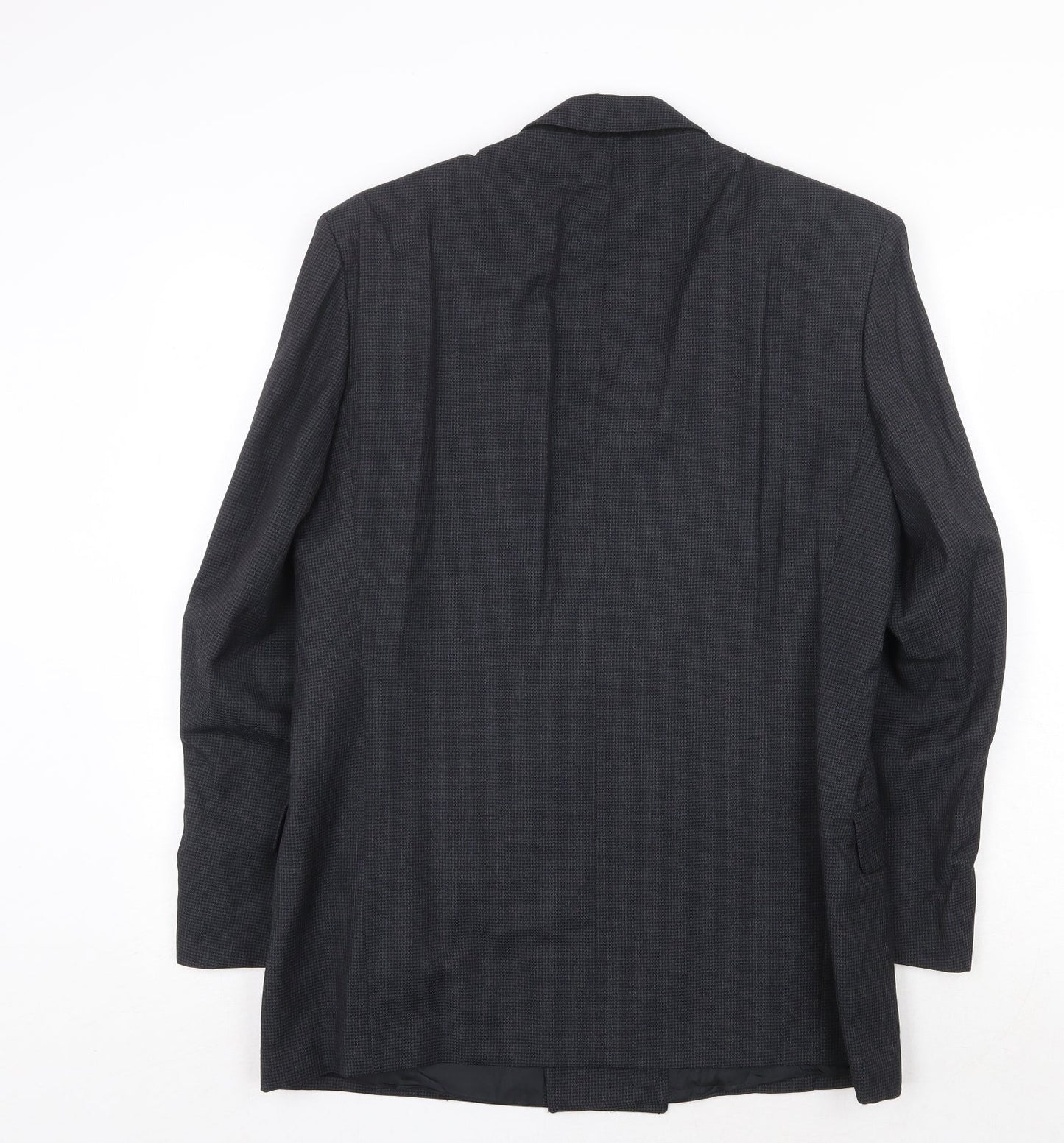 Marks and Spencer Mens Grey Geometric Polyester Jacket Suit Jacket Size 38 Regular