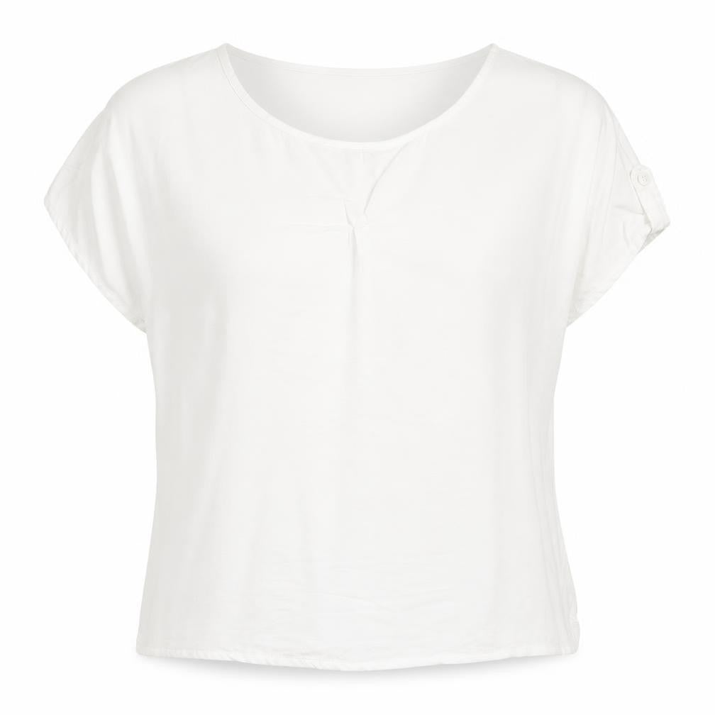 Primark Womens White Viscose Basic T-Shirt Size 6 Boat Neck