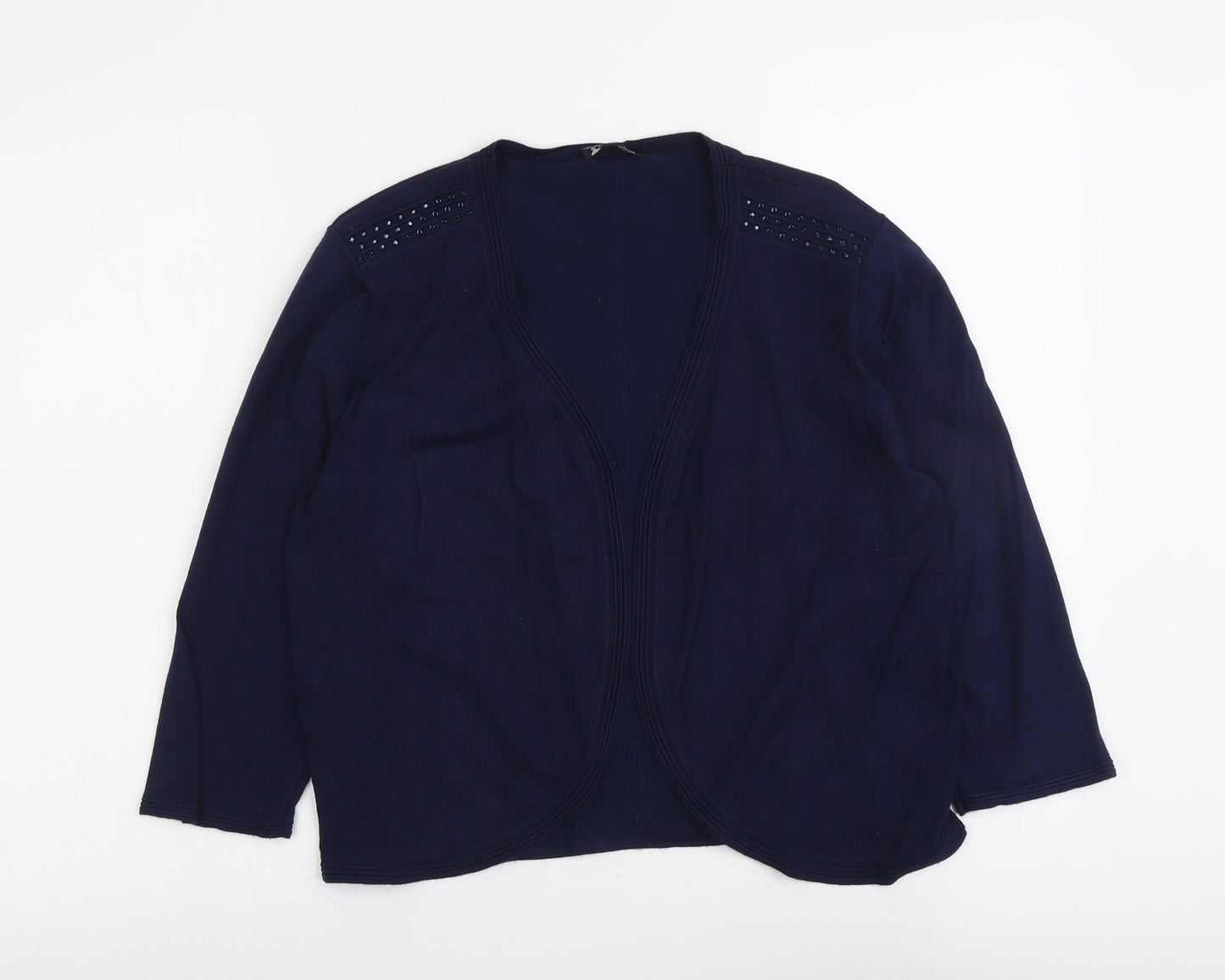 Casamia Womens Blue V-Neck Viscose Cardigan Jumper Size M