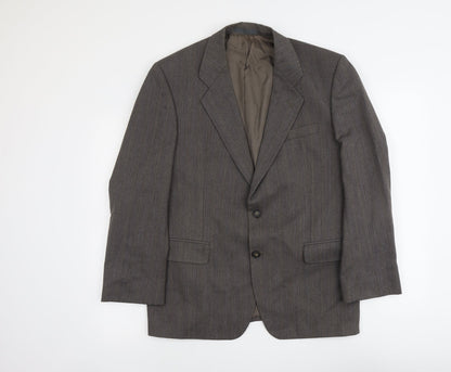 Marks & Spencer Mens Grey Striped Polyester Jacket Suit Jacket Size M Regular