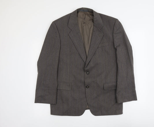 Marks and Spencer Mens Grey Striped Polyester Jacket Suit Jacket Size M Regular