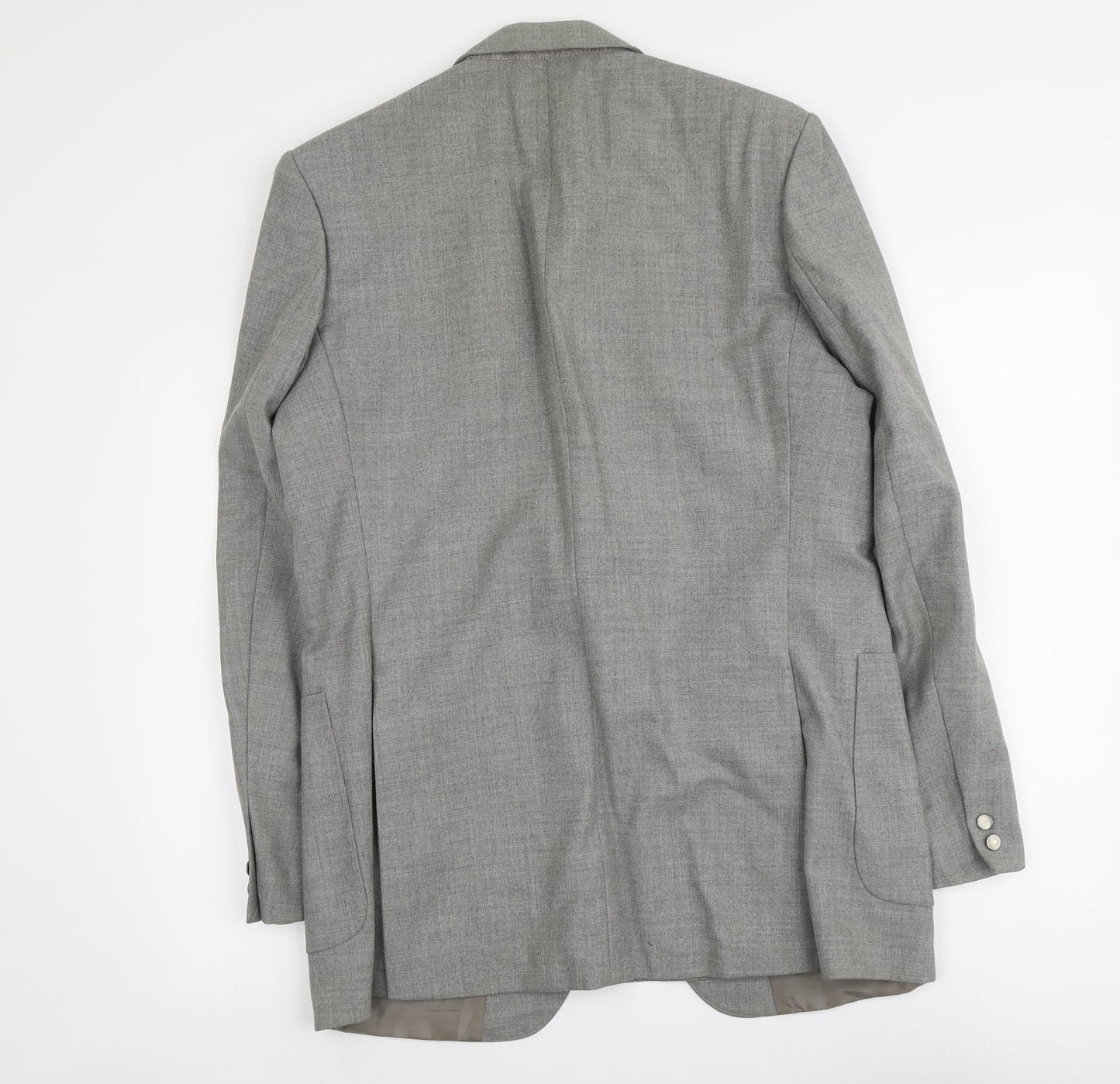 Marks and Spencer Mens Grey Wool Jacket Blazer Size L Regular