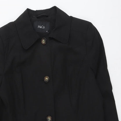 M&Co Womens Black Jacket Size 14 Button