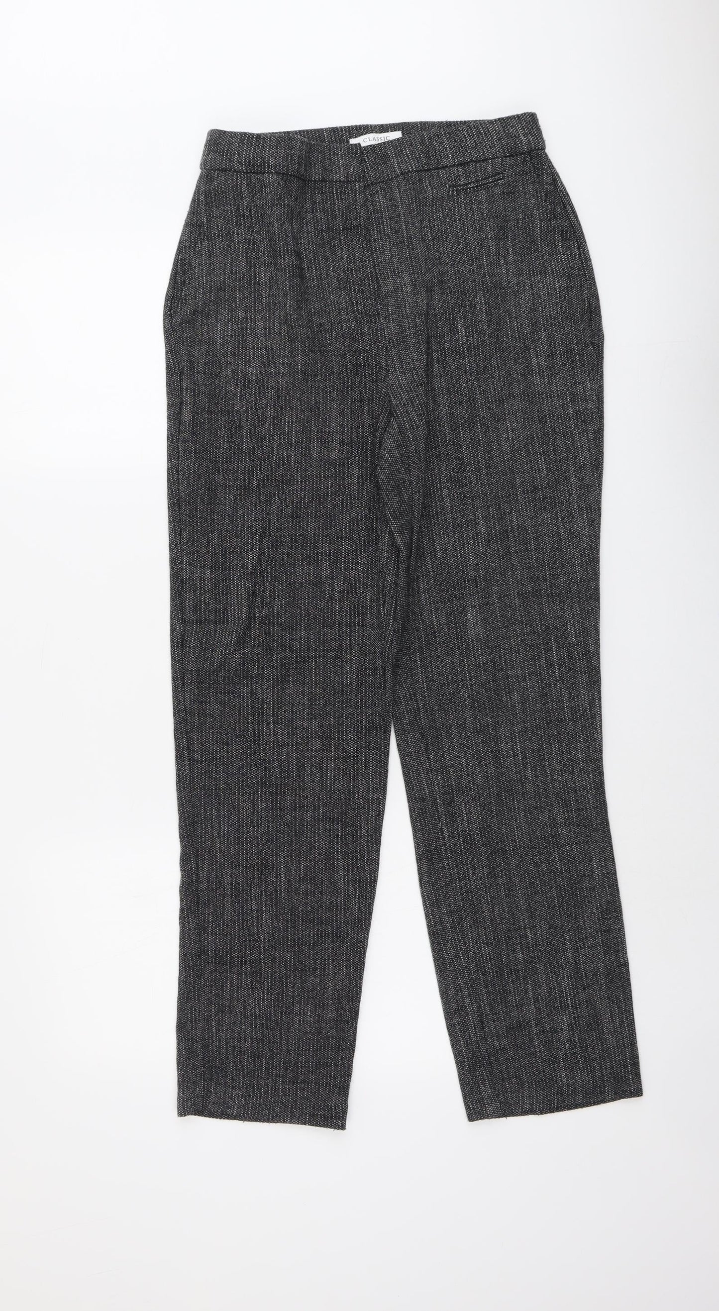 Marks and Spencer Womens Grey Polyester Dress Pants Trousers Size 8 L28 in Regular Button