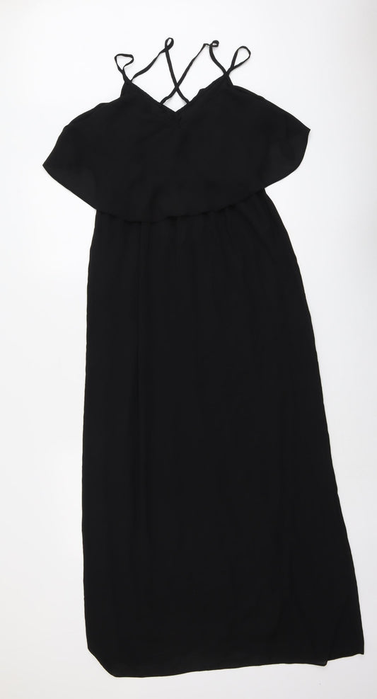 Carmel Clothing Womens Black Polyester Trapeze & Swing Size 10 V-Neck Pullover
