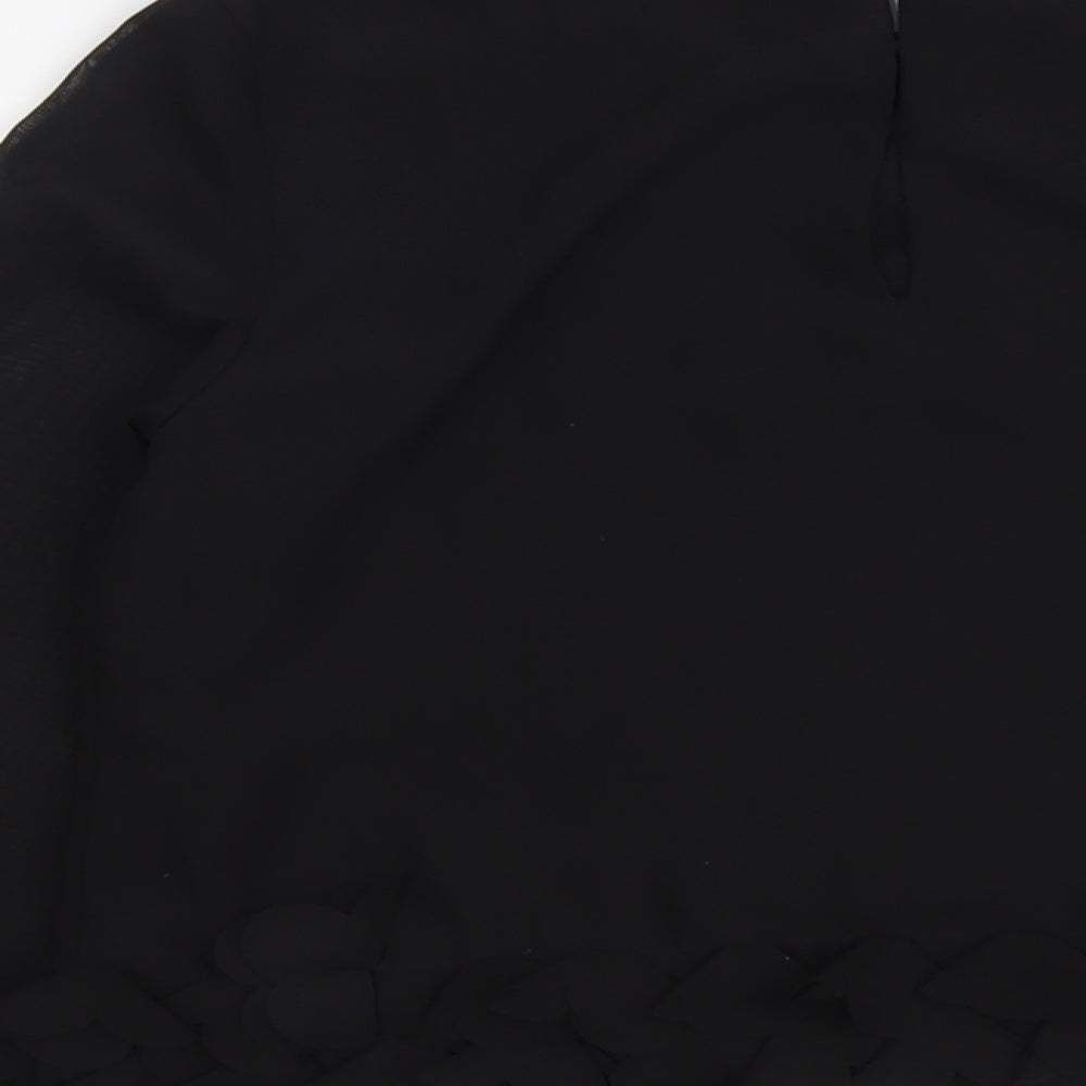 Atmosphere Womens Black Polyester Basic Blouse Size 10 Round Neck