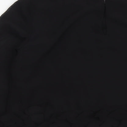 Atmosphere Womens Black Polyester Basic Blouse Size 10 Round Neck