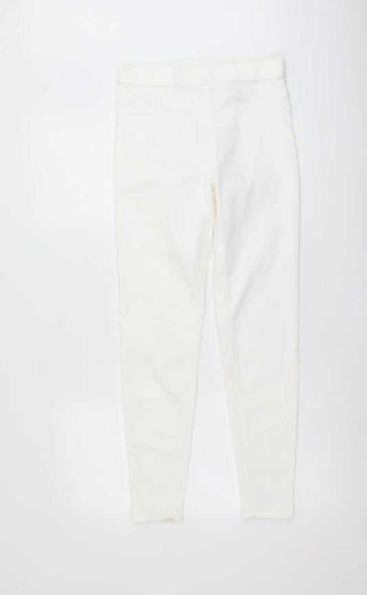 Marks and Spencer Womens Ivory Cotton Skinny Jeans Size 10 L28 in Regular