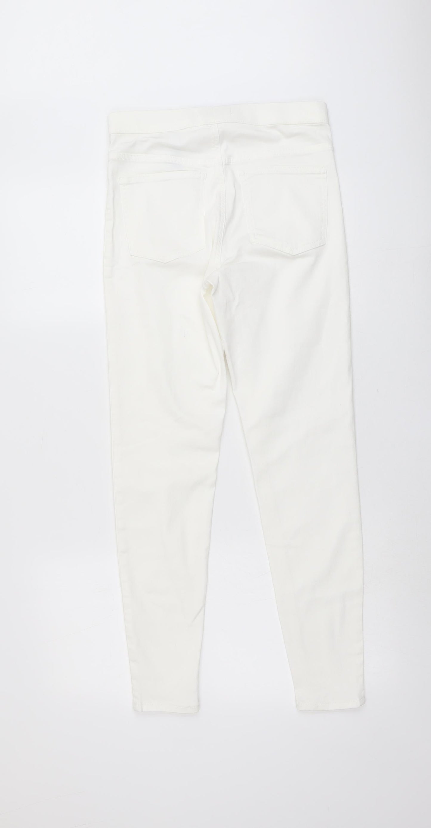 Marks and Spencer Womens Ivory Cotton Skinny Jeans Size 10 L28 in Regular