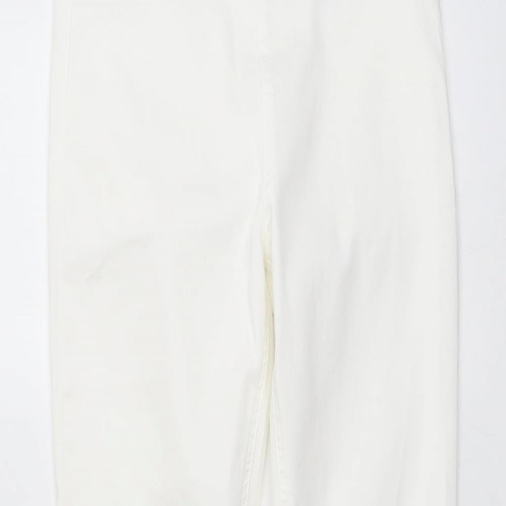 Marks and Spencer Womens Ivory Cotton Skinny Jeans Size 10 L28 in Regular