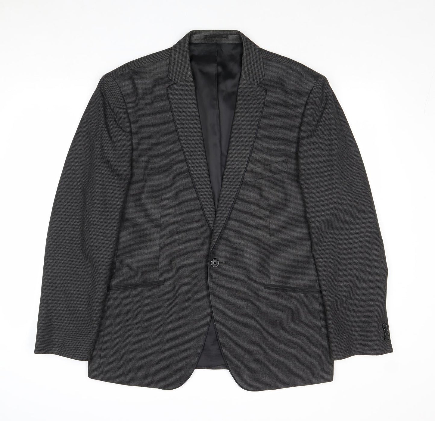 Taylor & Wright Mens Grey Geometric Polyester Jacket Suit Jacket Size 44 Regular