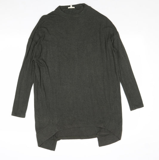 River Island Womens Green Round Neck Viscose Pullover Jumper Size 8