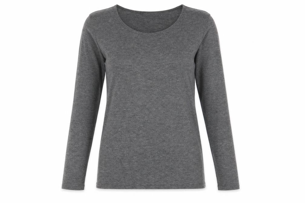 QED London Womens Grey Viscose Basic Blouse Size S Round Neck