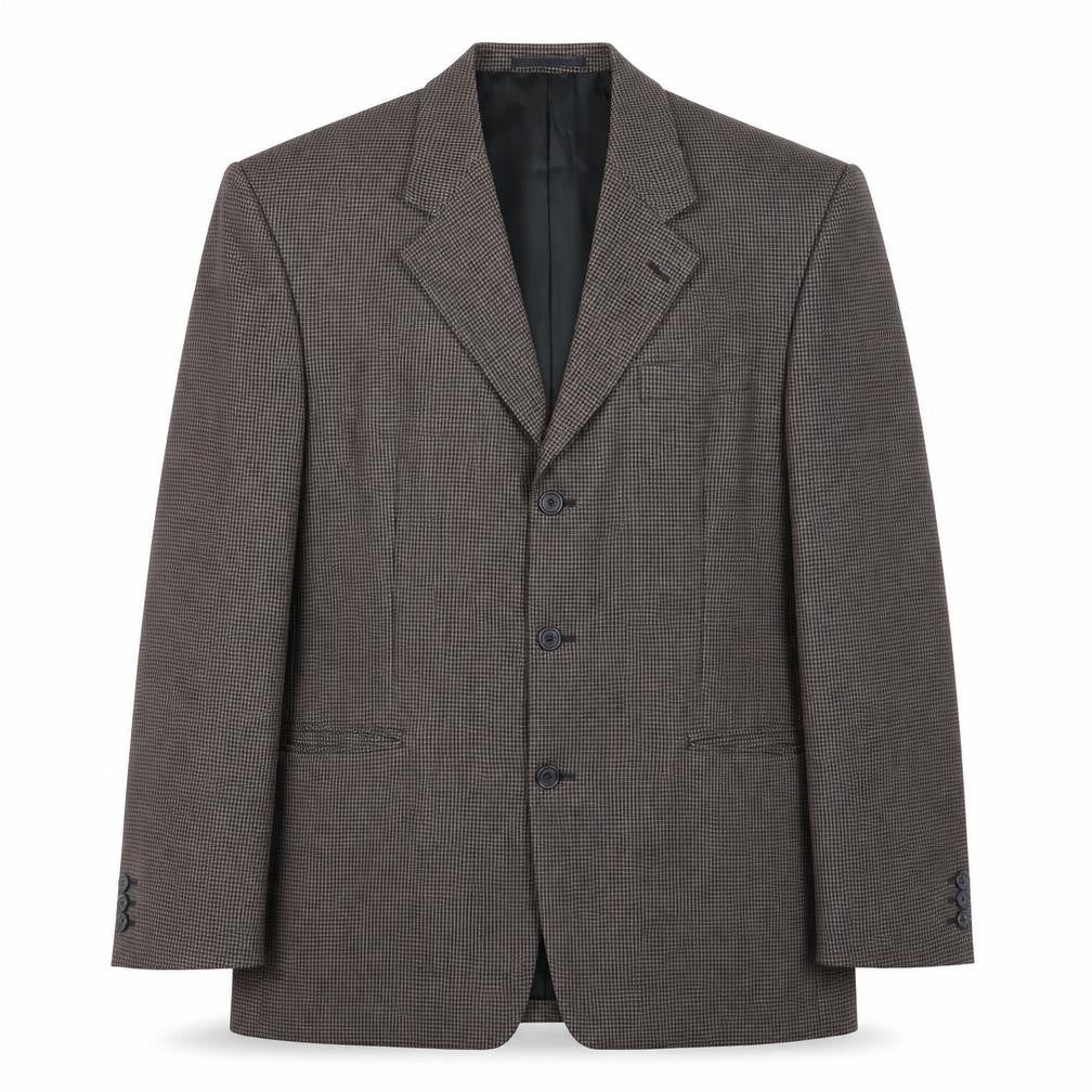 Principles Mens Brown Geometric Wool Jacket Blazer Size 42 Regular