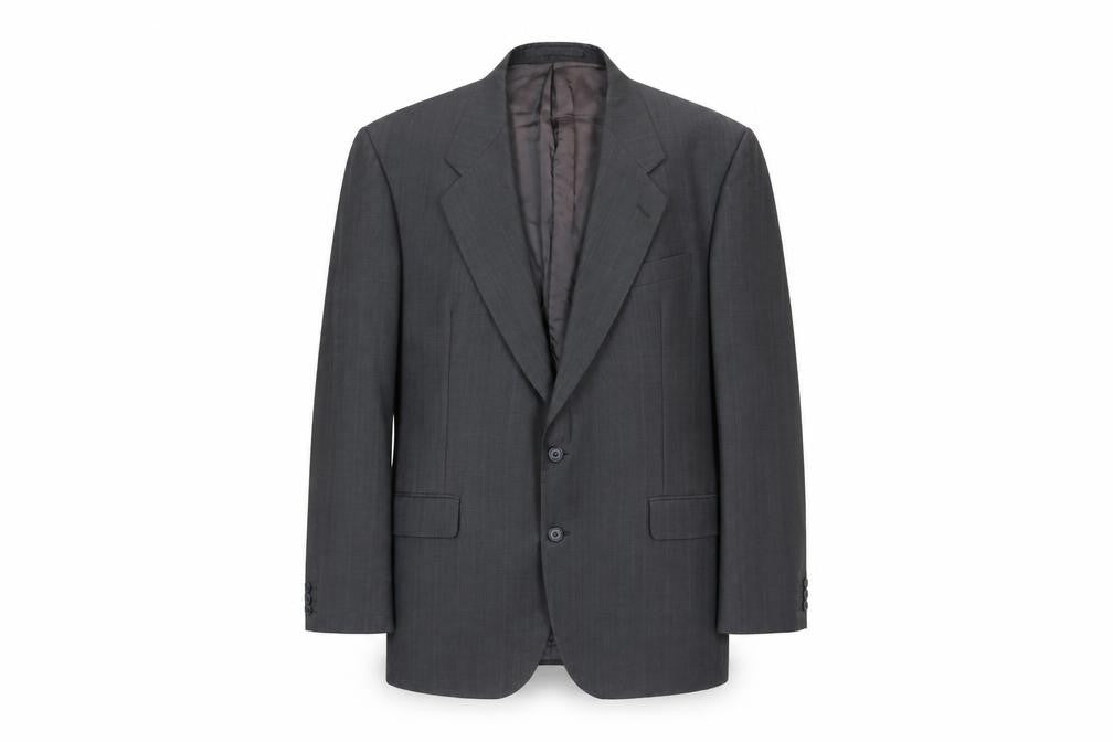 THE LABEL Mens Grey Polyester Jacket Suit Jacket Size 44 Regular