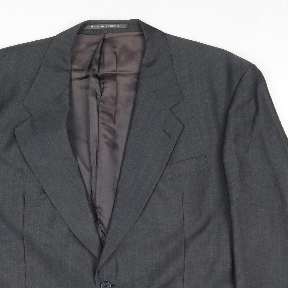 THE LABEL Mens Grey Polyester Jacket Suit Jacket Size 44 Regular