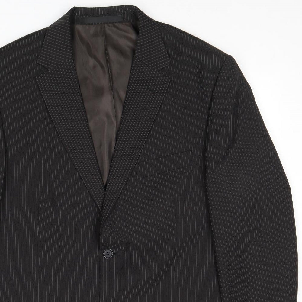 marks and Mens Brown Striped Wool Jacket Suit Jacket Size 42 Regular