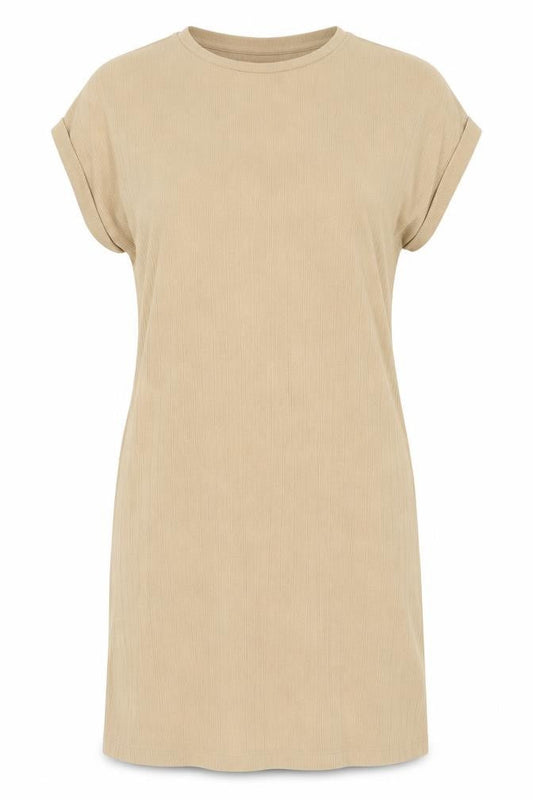 Zara Womens Brown Cotton T-Shirt Dress Size S Round Neck Pullover