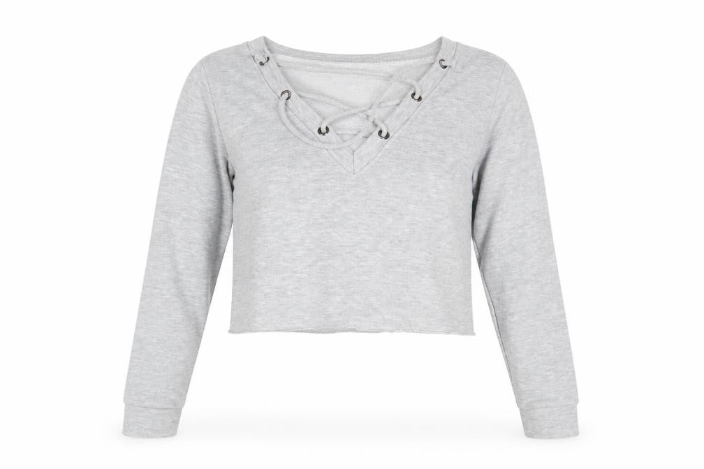 Missguided Womens Grey Polyester Pullover Sweatshirt Size 4 Pullover