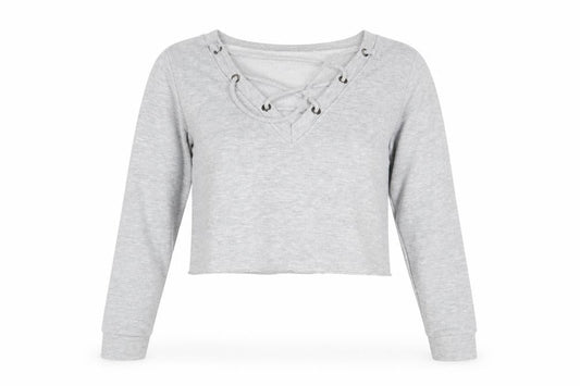 Missguided Womens Grey Polyester Pullover Sweatshirt Size 4 Pullover