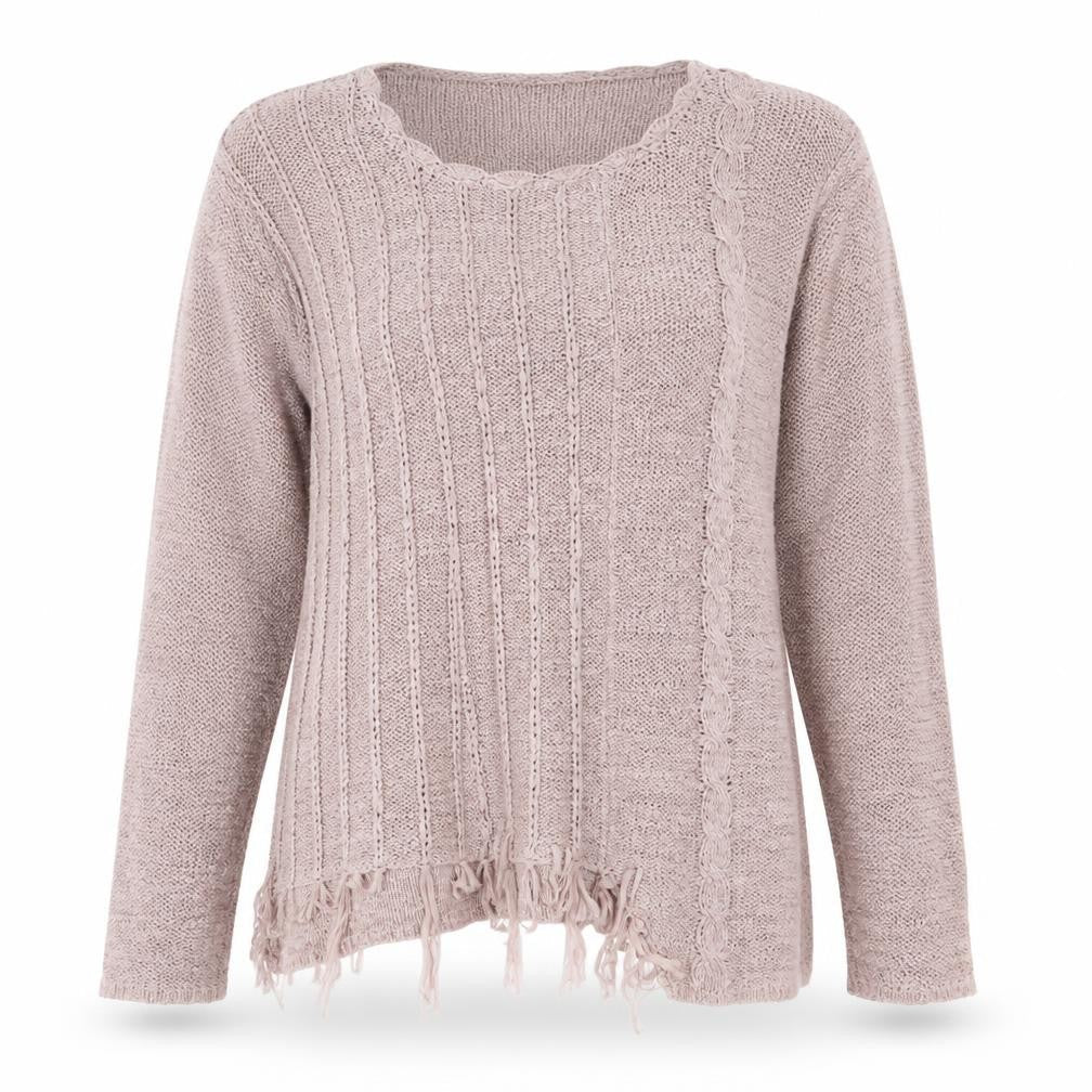 Sara Womens Pink Round Neck Nylon Pullover Jumper Size M