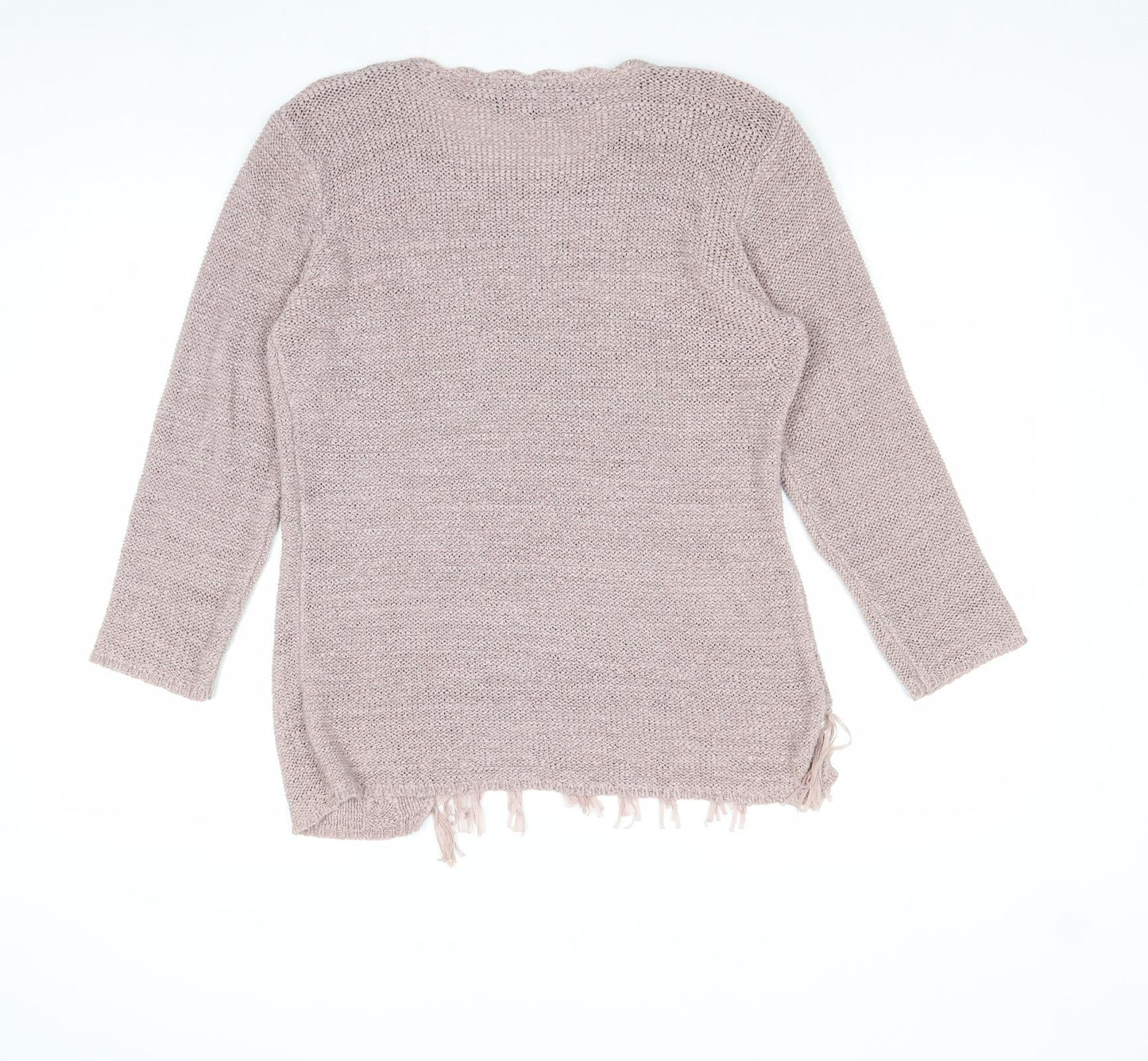 Sara Womens Pink Round Neck Nylon Pullover Jumper Size M