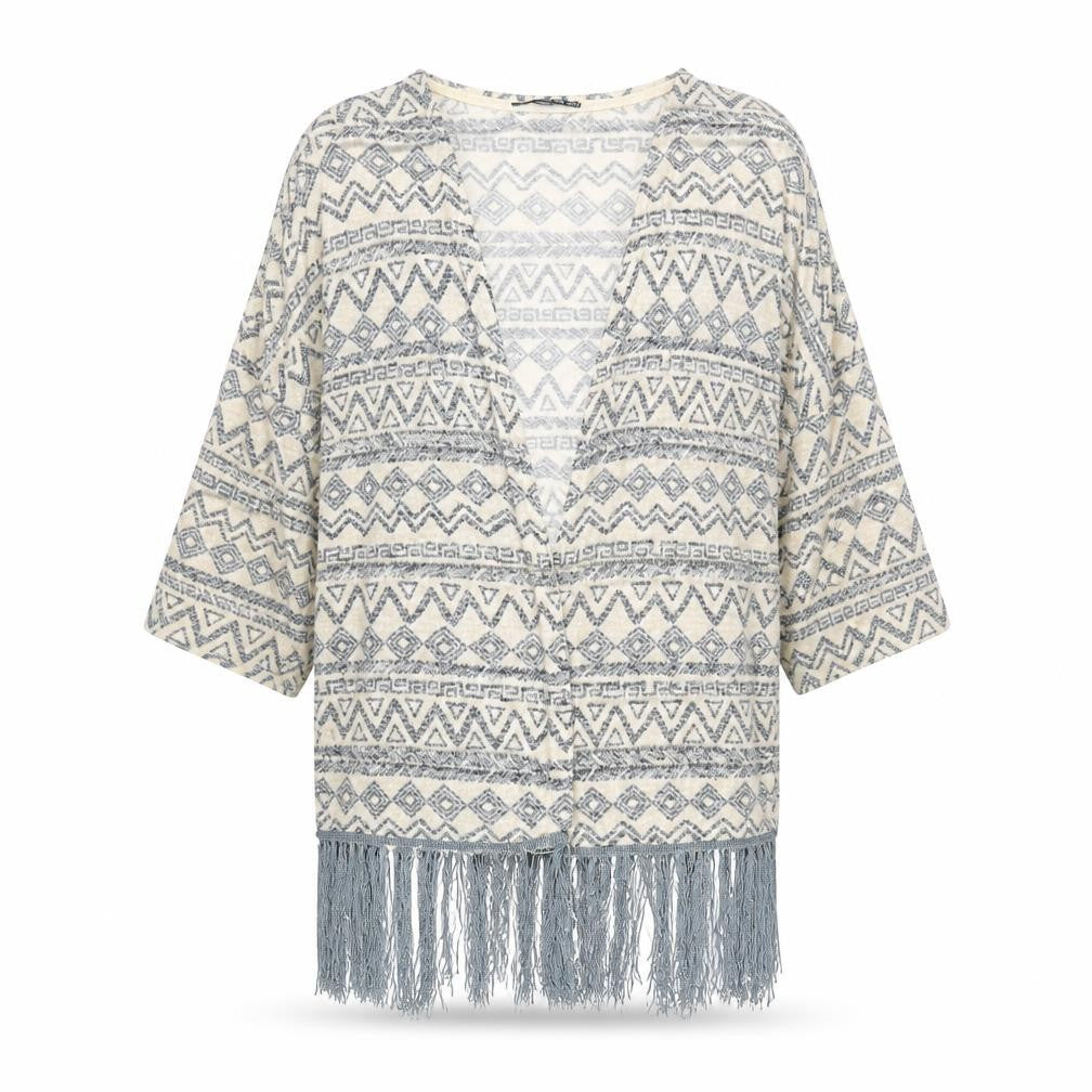 Atmosphere Womens Beige V-Neck Geometric Polyester Cardigan Jumper Size 10