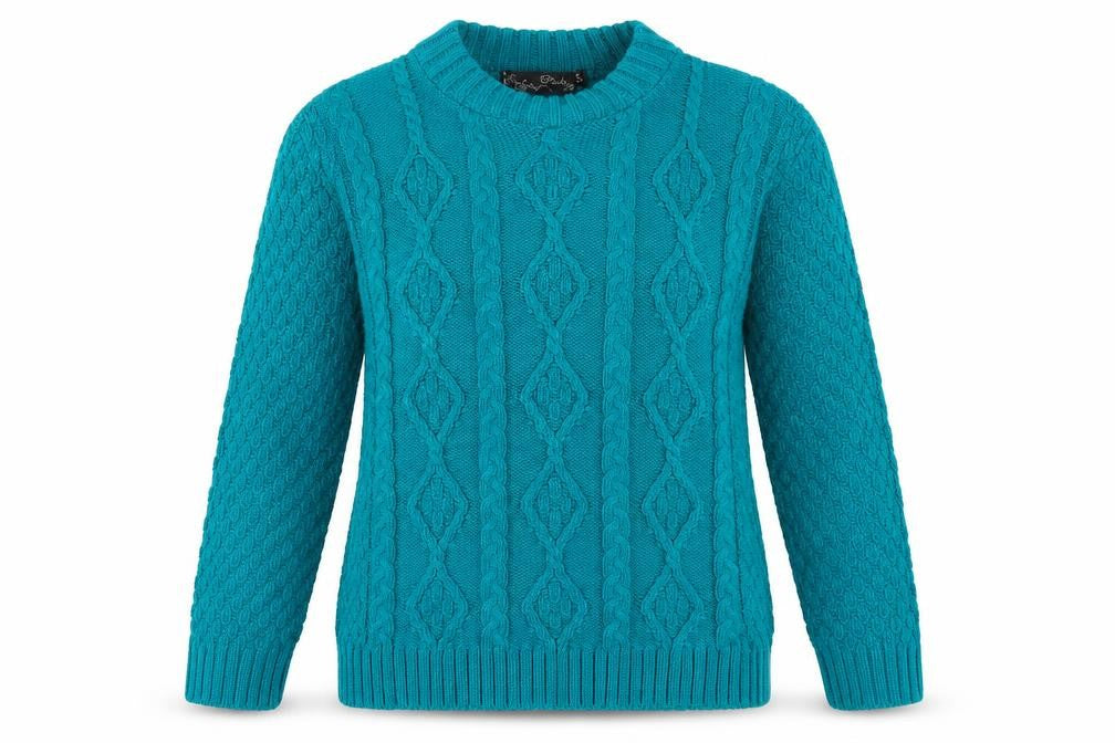 PINK Womens Green Round Neck Acrylic Pullover Jumper Size S - Size S-M