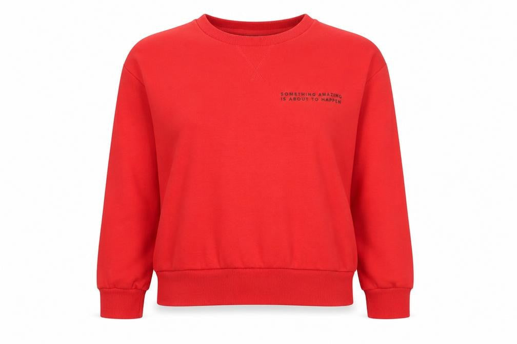 Primark Womens Red Polyester Pullover Sweatshirt Size 6 Pullover - Size 6-8