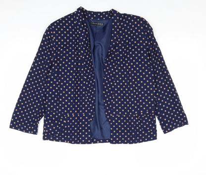 Atmosphere Womens Blue Polka Dot Jacket Blazer Size 12