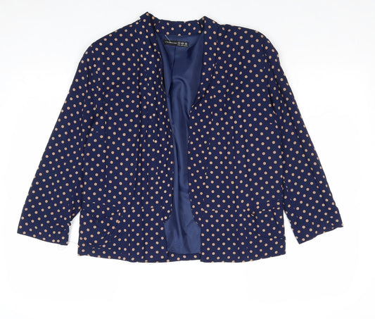 Atmosphere Womens Blue Polka Dot Jacket Blazer Size 12