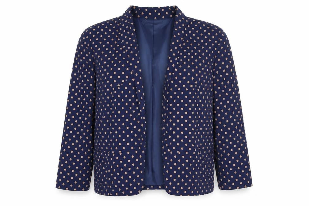 Atmosphere Womens Blue Polka Dot Jacket Blazer Size 12