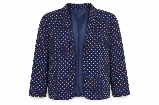 Atmosphere Womens Blue Polka Dot Jacket Blazer Size 12