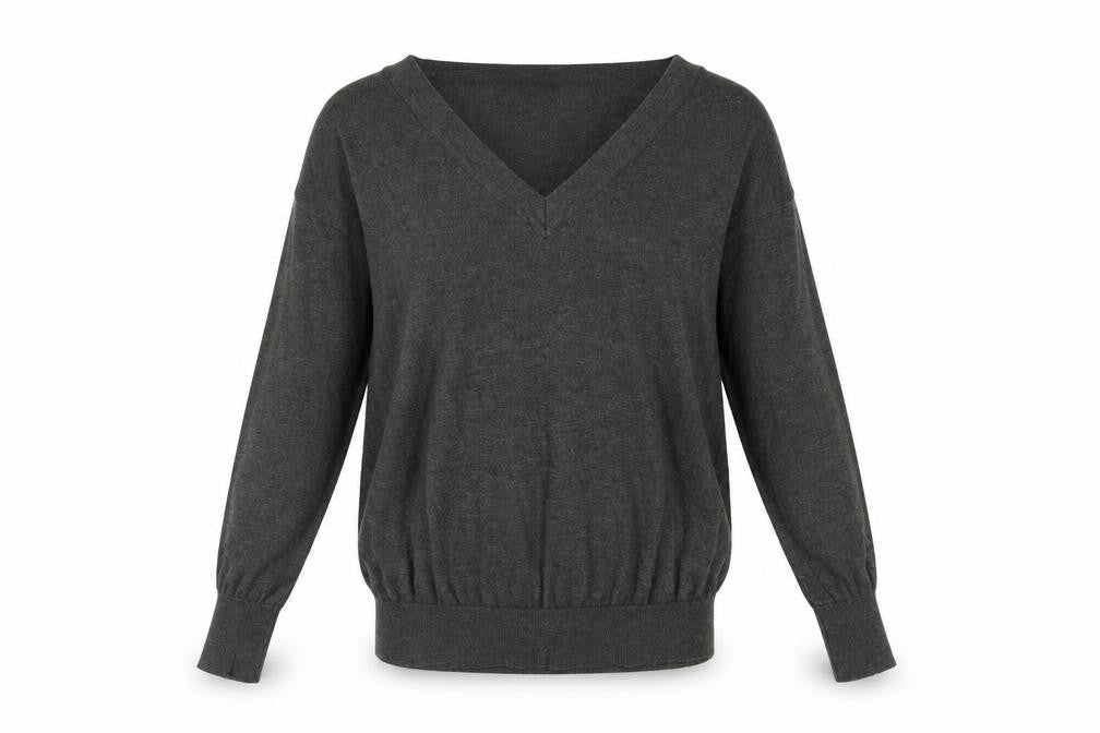 Marks & Spencer Womens Green V-Neck Cotton Pullover Jumper Size 10