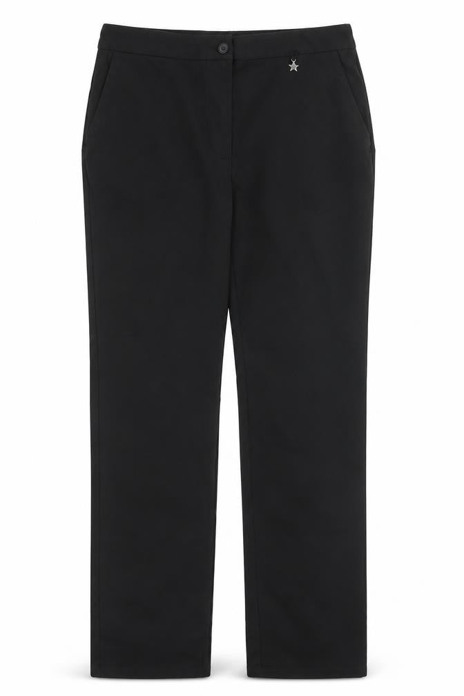 Marks & Spencer Girls Blue Polyester Chino Trousers Size 12-13 Years Regular Zip