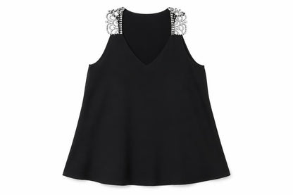 River Island Womens Black Polyester Basic Blouse Size 8 V-Neck