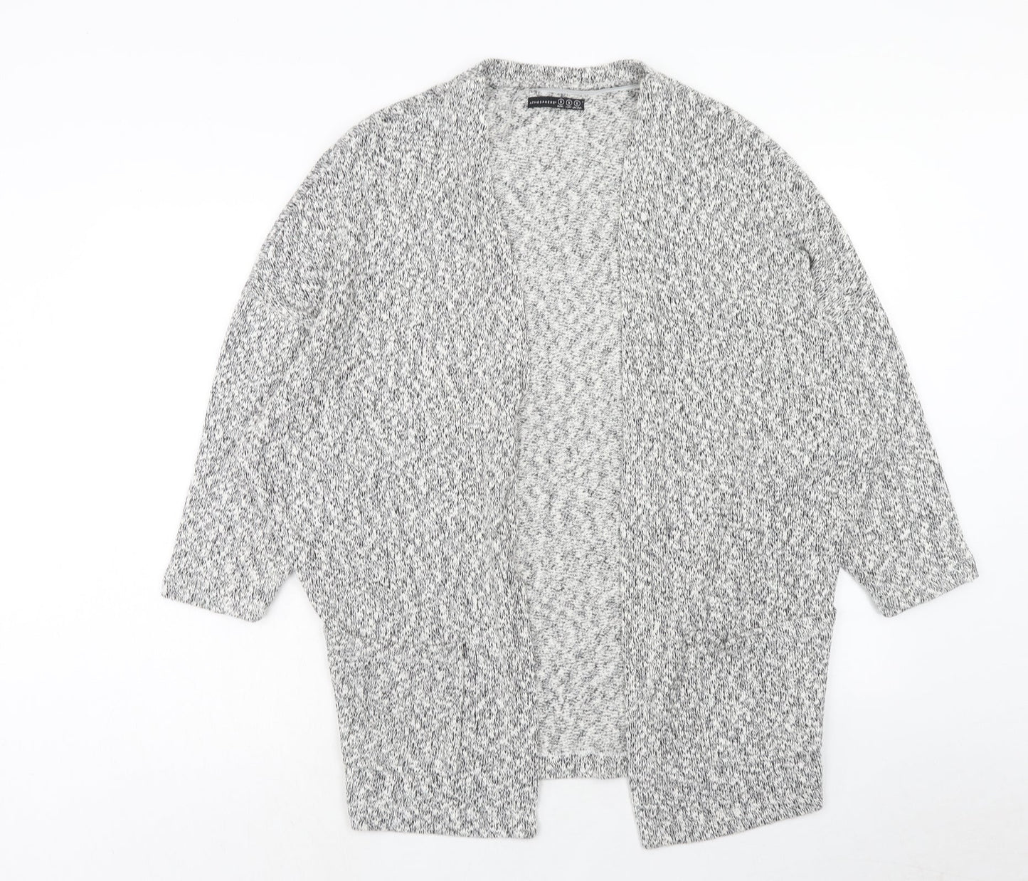 Atmosphere Womens Grey V-Neck Cotton Cardigan Jumper Size S