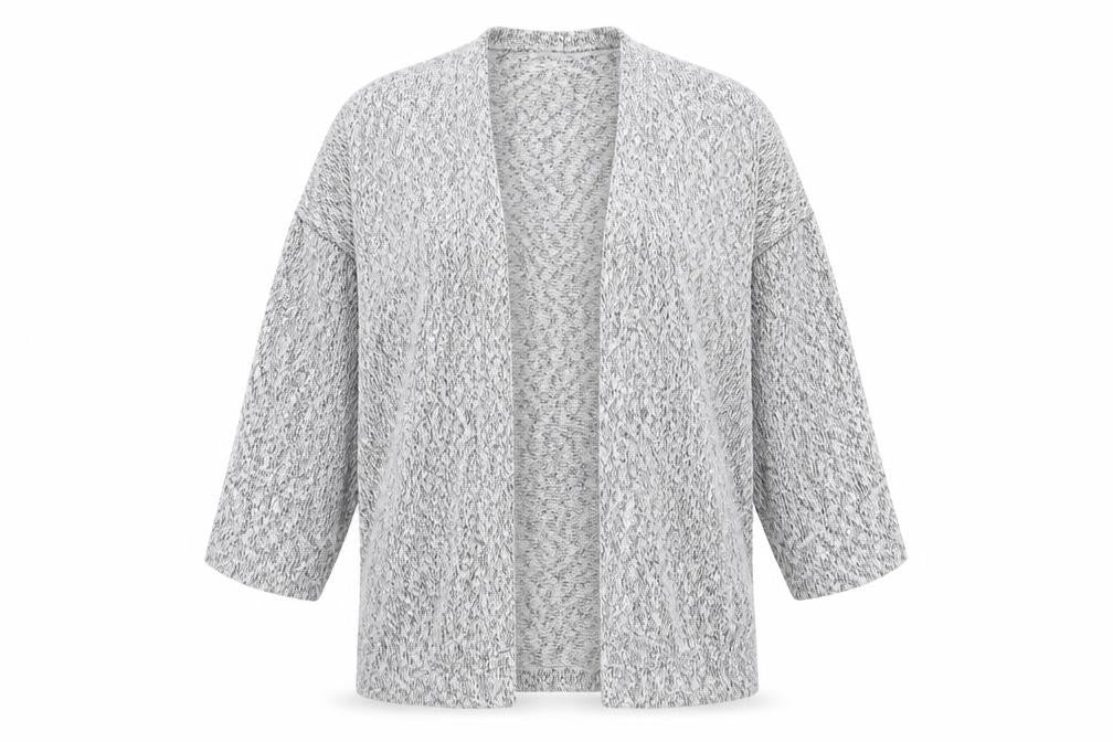 Atmosphere Womens Grey V-Neck Cotton Cardigan Jumper Size S
