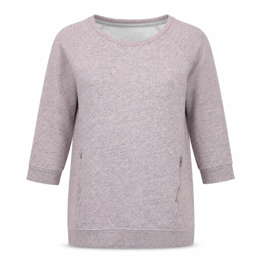 New Look Womens Pink Cotton Pullover Sweatshirt Size 10 Zip
